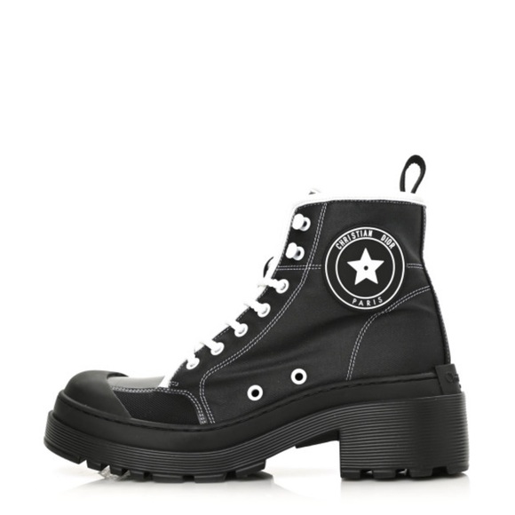 CHRISTIAN DIOR Technical Fabric D-Rise Low Boots 37.5 Black - Picture 2 of 11